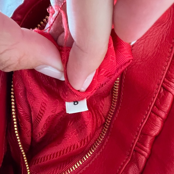 Prada Patina Dressy gaufre Red Leather Bag (rosso) - Picture 9 of 12